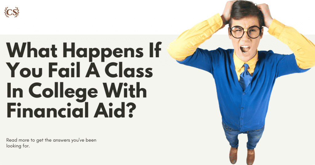 A stressed man with his hands on his head - what happens if you fail a class in college with financial aid