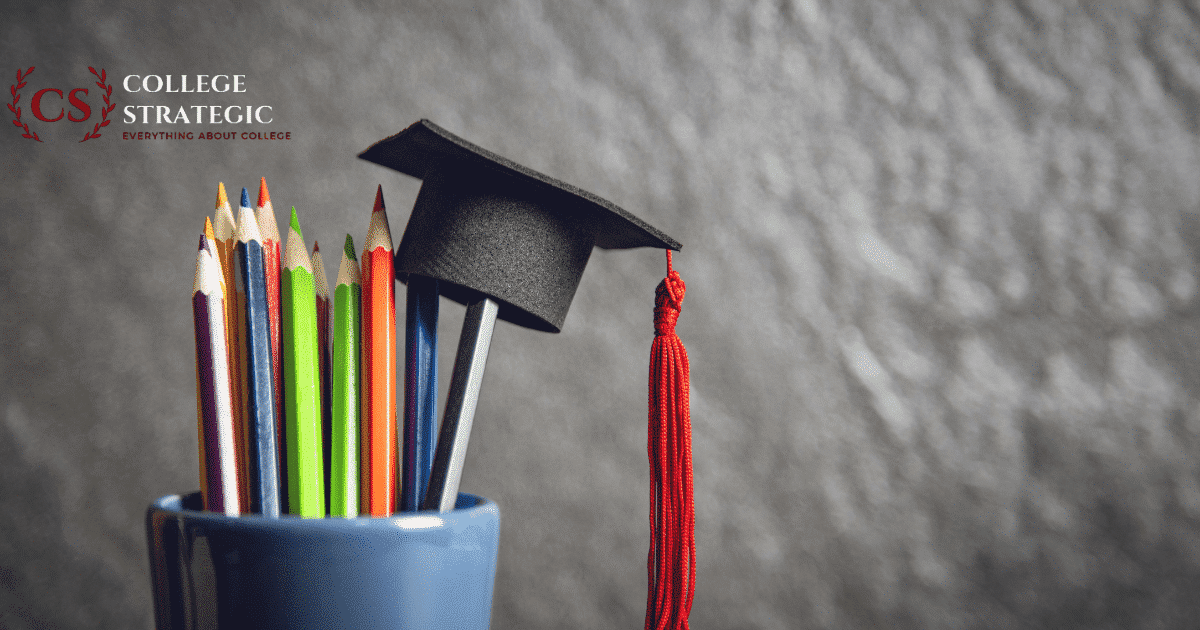 A graduation cap hanging on a pile of pencils-Two year college degrees that pay well