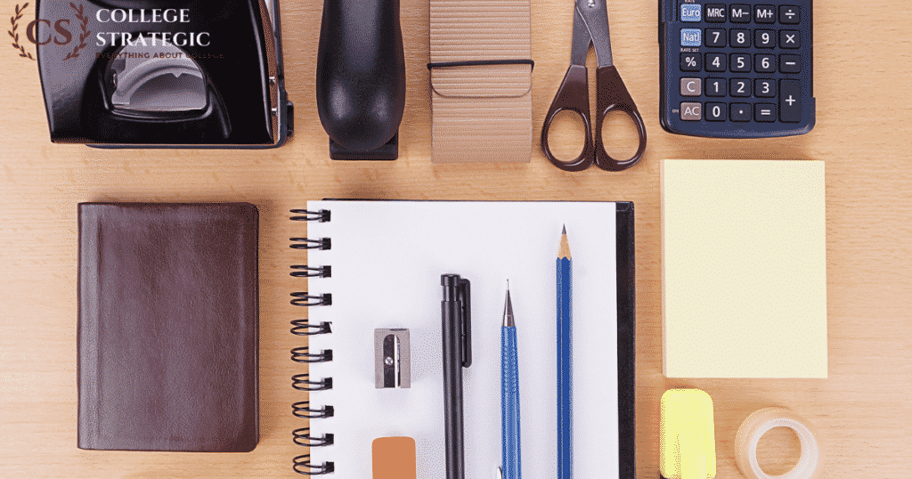 Stationery on a table-College essentials for class